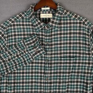 Hawker Rye‎ Benson Flannel Shirt Men’s XL Tall Green Plaid Long Sleeve Button Up